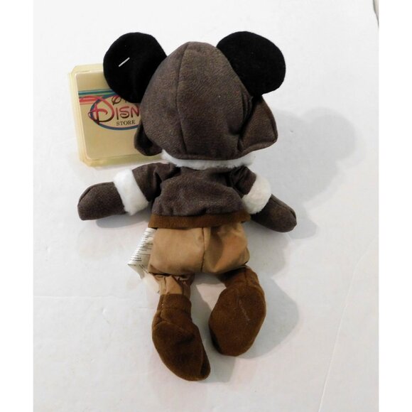 Disney Store Mickey Mouse Pilot Mini Bean Bag Plush 9 Inch Brown - Picture 3 of 4
